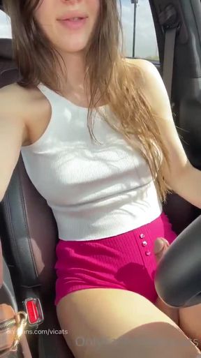 Vica's happy time in car