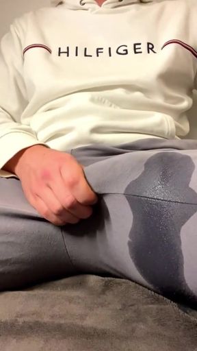 Thrilling moment from &quot;Extremely huge cumshot in pants, loud moaning&quot;