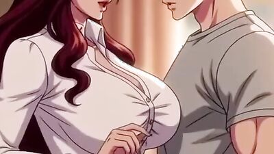 Stepmom caught pleasuring herself & gets a helping hand from stepson in hot cartoon sex fantasy
