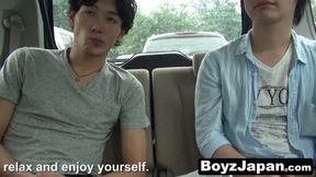 BoyzJapan.com - Manabu strokes and tastes hairy cock of Kai before they both cum