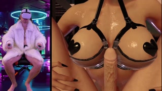 Playing cuckold in VR game Villa training by citor3. Femdom in virtual reality