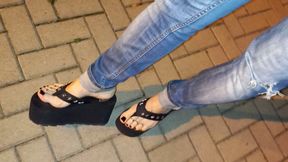 platform thongs - public crossdressing