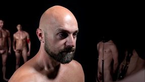 Stable Master Adam Snow working his ass off at The Stud Farm! Three stallions Jordan Starr, Evan Jordie and Taylor Reign fuck gimps!