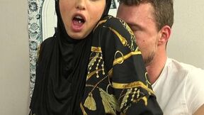 Hot female in hijab gets punished by angry hubby