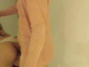 Latina brunette, cheating with sissy, femboy, crossdresser.