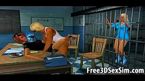 Sexy 3D Cartoon Babes Fucked Hardcore in Jail Cell Group Session