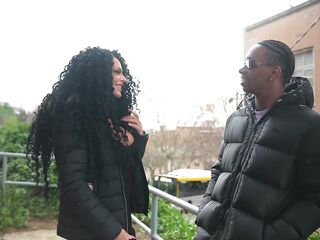 Italian woman from Naples, Margolaprofumosa, is screwed by a black dude with a big rod in Barcelona.