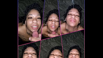 Sexy lightskin bitch sucks and fucks for a facial