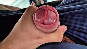 Rare Cock Head Slit Edging with Precum