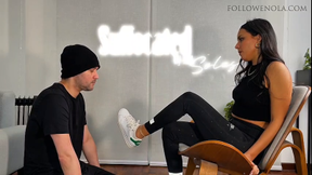 Post-Cardio Foot Slave Humiliation- Mistress Enola- Shoe licking, face sStep-Mothering, kicks and more FullHD