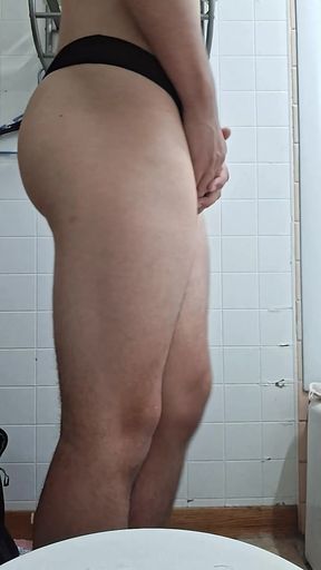 Teasin' ass thong sissified trans girl goes solo
