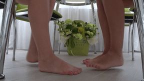 Barefoot fight under the table ST