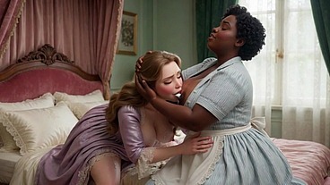 Elegant Lady Receives Warm Nourishment from Her Maid in Tender Lap and Passionate All-Fours Moments (AI generated)