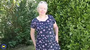 British Mature Lady Playing Outside - Caroline