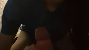Getting a blowjob from a trans roommate