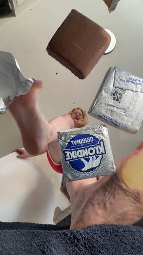 Barefoot Klondike Bar Crush Under Glass POV Food Twice