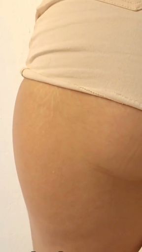 Hottie in micro shorts without panties   Clip 1