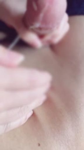 Massive ejaculation by a dominatrix senior who is ejaculation controlled by a girl