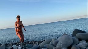 Monika Fox Swims Naked In Sea