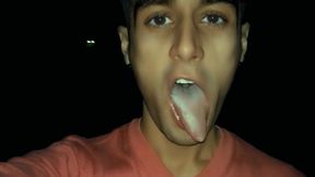 Chewing and Making Bubbles Foam of Friends Cum