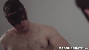 Masked jock with great abs Sam Cuthan solo masturbates