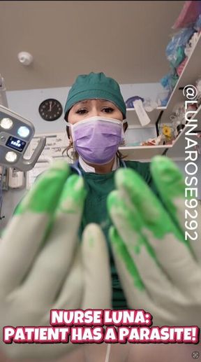 NURSE LUNA: PATIENT HAS A PARASITE PANTYHOSE STIMILATION VERSION ONE!🧤🩺🔥