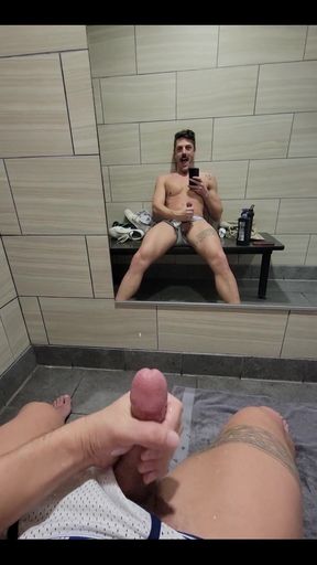 Quick Gym Cumshot! Wish This Was Getting Collected in a Hot Muscle