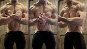 Julia Foery Sweaty Pumped Flexing!