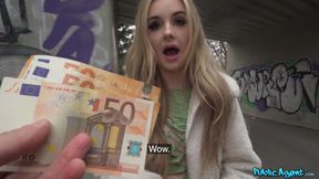 Blond Hair Girl Brit Banged In Public for Money