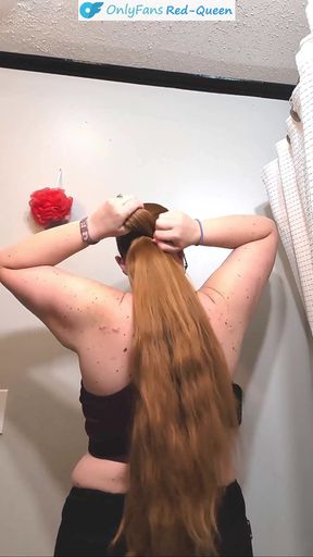 Redhead Rapunzel Brushing and Bunning My Long Ginger Hair