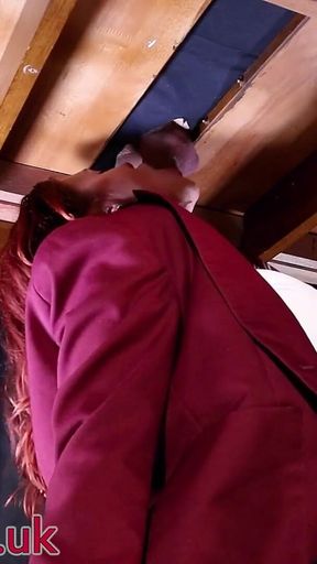 Naughty *** Sucks off Anonymous Cock at the Milking Table
