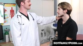 HotFamilyPorn.com - Stepdad doctor Nate Stetson cares for gay stepson Ryan Kneeds wit