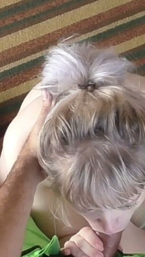 Blonde Beauty Annie Archer Gags on My Cock