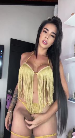 Female Model in Fringe Bikini