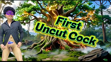 Swallowing every drop of cum from a beautiful uncut cock