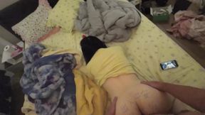 Chinese MILF Slutty Kitty Lets Yummy Jimmy Write on Her Ass and Cum in Her Tight Juicy Pussy on Valentine's Day!