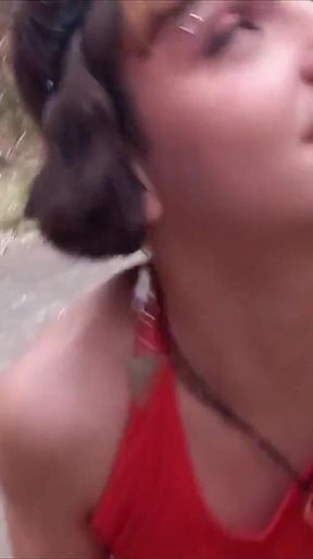 Peeing and Sucking in a Outdoor Square