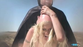 They Got This Blonde Bitches Bag so She Ended up in a Wild Desert Orgy.