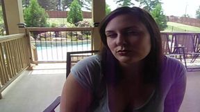 BBW brunette shows her pretty lips