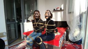 Sofi and Sally_Bondage in jeans and black sweatshirts with jute ropes_Ordro_Part 2