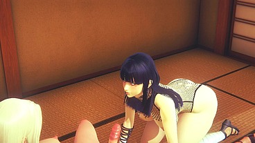 Boruto Hentai Futanari - Hinata Sucks Tsunade dick - Japanese Asian Manga Anime Game Porn