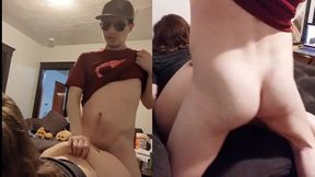 College loser tries to fuck Heather Kane but ends up getting a cream pie