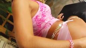 ”Anne masturbates with a banana & pleasure balls”