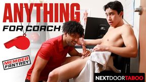 Jerking Jock Caught &amp; Fucked By HUGE Cocked Coach