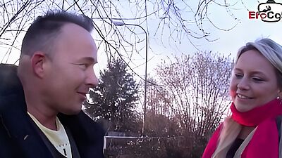 German blonde housewife approached on the street for sex