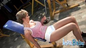 ”Big Boobed MILF works out in naked scene”