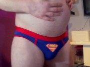 Button up Shirt and Superman Briefs at 225lbs