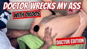 nasty doctor fills my hole with giant dildos