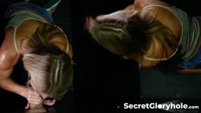 Tanned MILF Summer Stevens has her gloryhole blowjob debut
