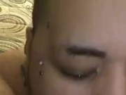 Split tongue goth slut sucking your cock POV